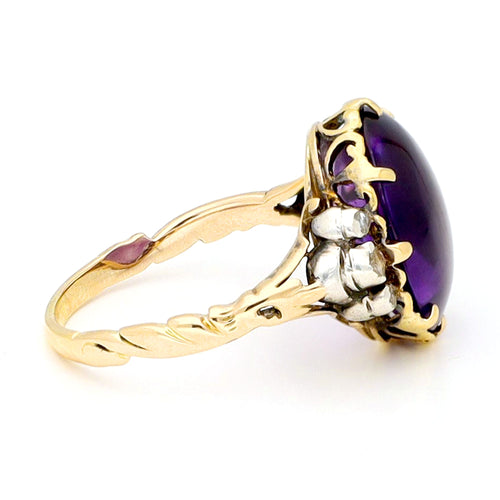 Bague 55 Bague solitaire en or 14k, améthyste et diamants 58 Facettes 24AFA6740F6A4803AAAB62F959524059