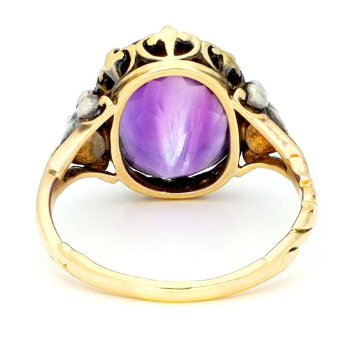 Bague 55 Bague solitaire en or 14k, améthyste et diamants 58 Facettes 24AFA6740F6A4803AAAB62F959524059