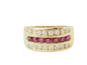 Bague 55 Bague ruban en or jaune 18 ct avec rubis et diamants 58 Facettes 33619