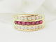Bague 55 Bague ruban en or jaune 18 ct avec rubis et diamants 58 Facettes 33619