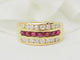 Bague 55 Bague ruban en or jaune 18 ct avec rubis et diamants 58 Facettes 33619