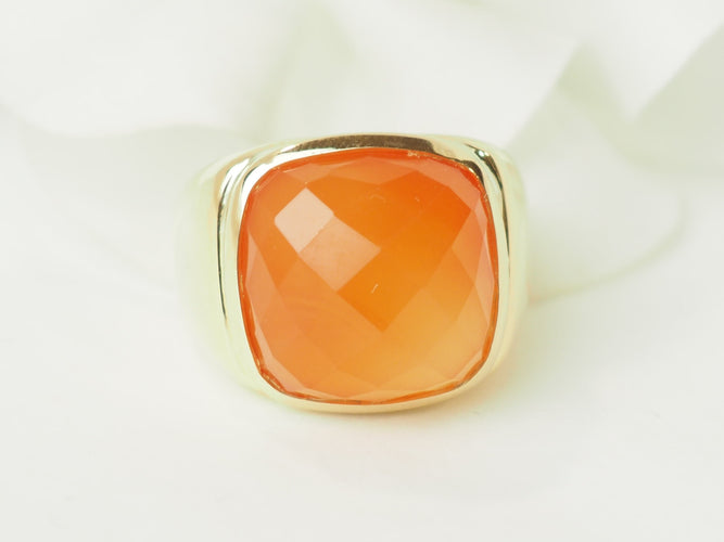 Bague 52 Chevalière - Bague en or jaune et cornaline 58 Facettes 33632