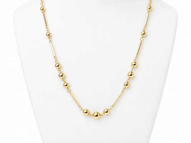Collier Collier boules et barres en or rose 18 k (750) 58 Facettes 33618