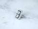 Bague 49 Art Déco - Bague rectangulaire diamants et saphirs calibrés en platine 58 Facettes