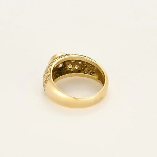 Bague 50.5 Bague jonc en or jaune 18 carats et diamants 0,70 ct 58 Facettes 58FC112