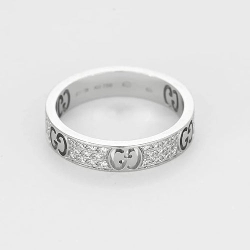 Bague 52 Gucci Icon - Bague en or blanc 18 K et diamants 58 Facettes 58FC118