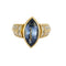 Bague 52 Bague saphir navette 3,50 ct en or jaune et diamants 58 Facettes 58FC137