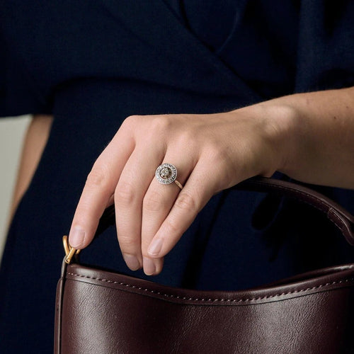 Bague 53 Bague entourage diamants en or blanc 18K et platine 58 Facettes 58FC139