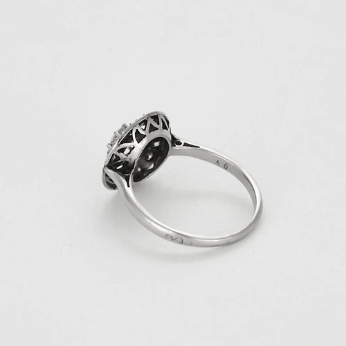 Bague 53 Bague entourage diamants en or blanc 18K et platine 58 Facettes 58FC139