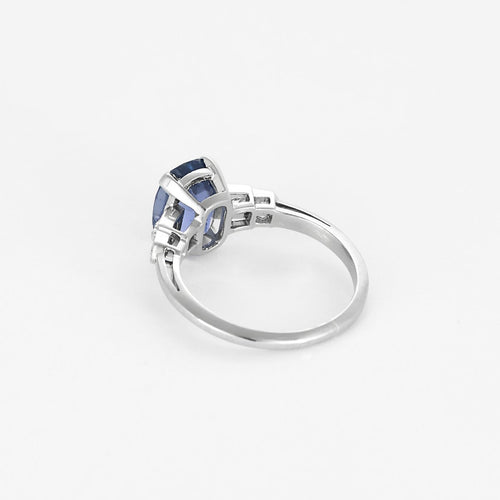 Bague 50 Bague saphir ovale en platine 850 et diamants 58 Facettes 58FC148