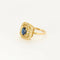 Bague 54 Bague marguerite en or jaune 18K, saphir et diamants 58 Facettes 58FC156