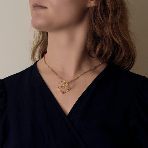 Pendentif Dinh Van Le Pavé - Pendentif vintage en or jaune 18K 58 Facettes 58FC128