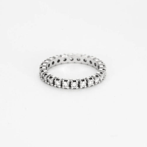 Bague 53 Alliance américaine - Bague en or blanc 18 carats et diamants 1,50 ct 58 Facettes 58FC163