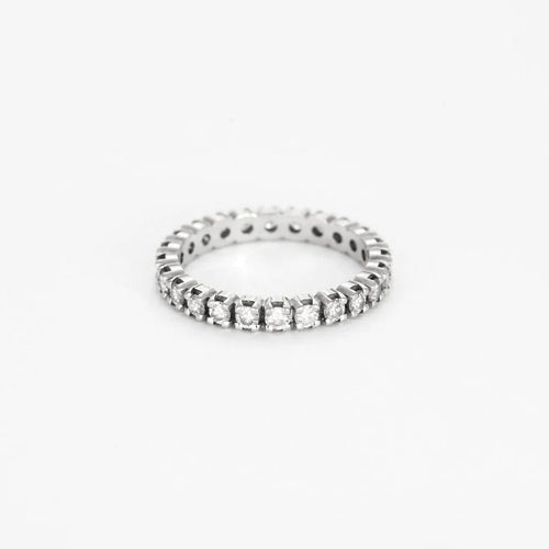 Bague 53 Alliance américaine - Bague en or blanc 18 carats et diamants 1,50 ct 58 Facettes 58FC163