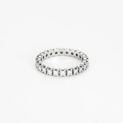 Bague 53 Alliance américaine - Bague en or blanc 18 carats et diamants 1,50 ct 58 Facettes 58FC163