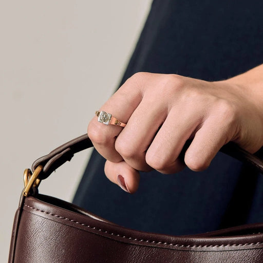 Bague 62 Bague solitaire en or jaune et or blanc avec diamant 0,75 ct 58 Facettes 58FC165