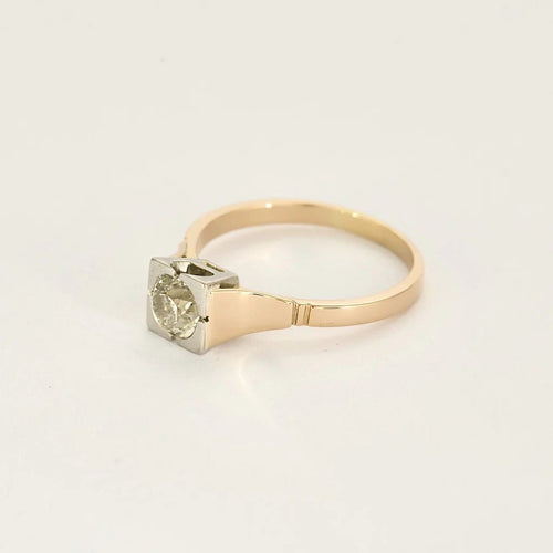 Bague 62 Bague solitaire en or jaune et or blanc avec diamant 0,75 ct 58 Facettes 58FC165