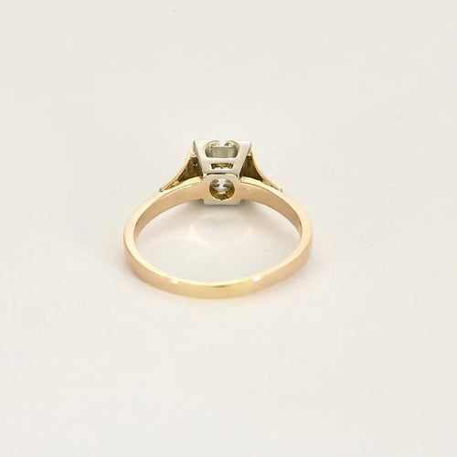Bague 62 Bague solitaire en or jaune et or blanc avec diamant 0,75 ct 58 Facettes 58FC165