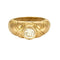 Bague 50 Bague jonc matelassée en or jaune 18 carats et diamant 0,75 ct 58 Facettes 58FC167