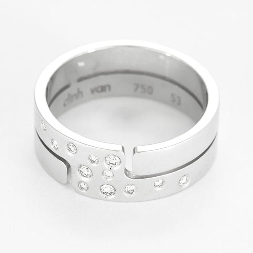 Bague 53 Dinh Van Seventies - Bague moyen modèle en or blanc 18K et diamants 58 Facettes 58FC102