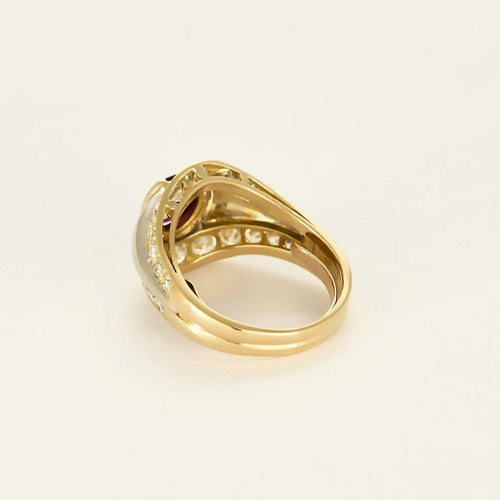 Bague 51 Bague bandeau rubis 0,90 ct en or jaune et or blanc 58 Facettes 58FC127