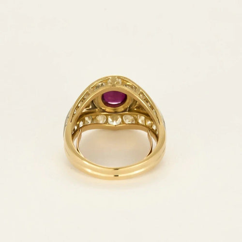 Bague 51 Bague bandeau rubis 0,90 ct en or jaune et or blanc 58 Facettes 58FC127