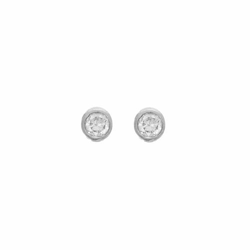 Boutons d'oreilles en or blanc et diamants 58 Facettes 58FC135