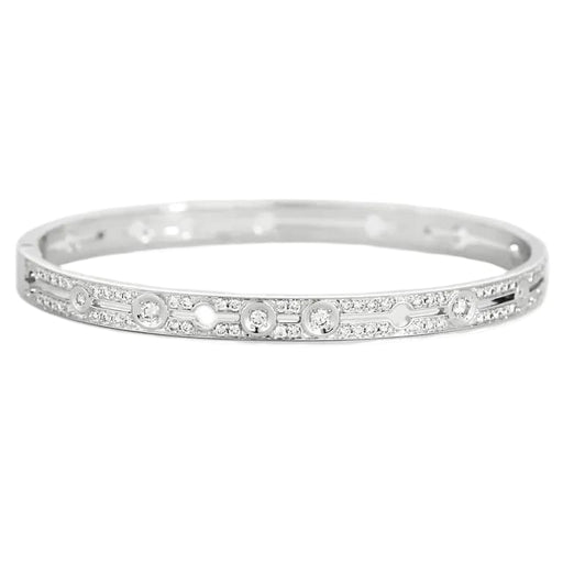 Bracelet Dinh Van Pulse - Bracelet rigide en or blanc pavé de diamants 58 Facettes 58FC161