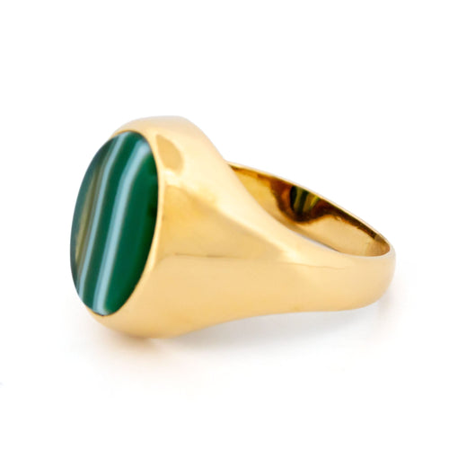 Bague 64 Bague chevalière vintage en or jaune 18 carats et agate 58 Facettes 2AF4122DC8204DCFAFDE6A3706A4542E