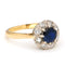 Bague 53 Bague à entourage en or jaune et blanc 18k, saphir et diamants 58 Facettes EE8563BA34EE40D6BFFF145C5731449E