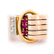 Bague 54.5 Bague tank rétro en or 14k, rubis et diamants 58 Facettes AE57BAE41CA344DDBF1C217207860792