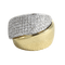 Bague 55 Bague croisée en or jaune, or gris et diamants 58 Facettes OC-61E00502