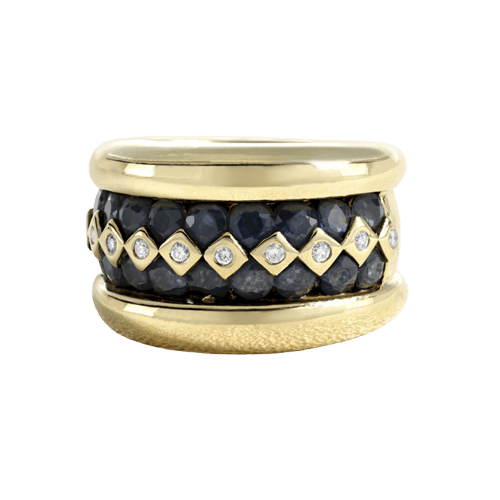 Bague 51 Poiray - Bague en or jaune, saphir et diamant 58 Facettes OC-61100177
