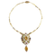 Collier Sautoir avec pendentif amovible en or jaune émaillé et saphirs jaunes 58 Facettes OC-63500317