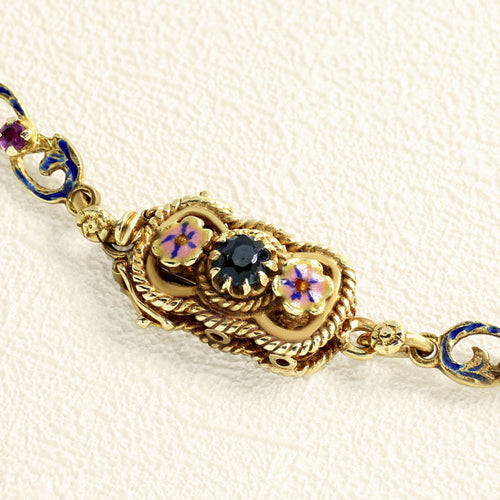 Collier Sautoir - Collier en or jaune émaillé et saphirs jaunes 58 Facettes OC-63500317