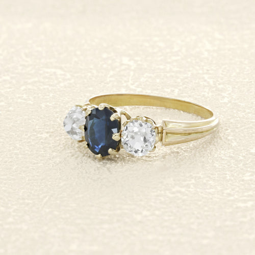 Bague 54 Bague - Saphir de Siam et diamants en or jaune 58 Facettes OC-61100175