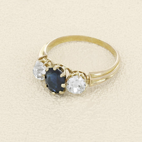 Bague 54 Bague - Saphir de Siam et diamants en or jaune 58 Facettes OC-61100175