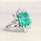 Bague 54 Bague en or blanc, émeraude de Colombie et diamants 58 Facettes OC-61300090