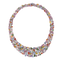 Grey Gold Necklace, Multicolored Sapphires and Diamonds 