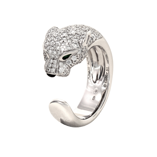 Ring Cartier Panthère White Gold, Emeralds and Diamonds 