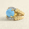 Bague 44 Bague 1950 en or jaune, pierre bleue et diamants 58 Facettes OC-61H00027