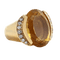 Ring aus Gelbgold, Citrin und Diamanten 