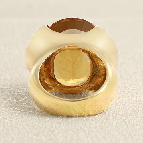 Bague 51 Bague en or jaune, citrine et diamants 58 Facettes OC-61H00026