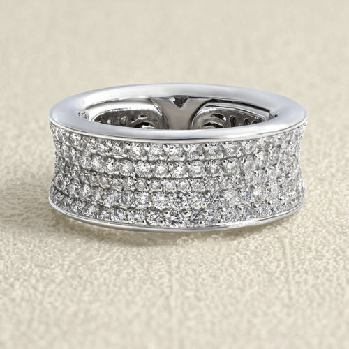 Bague 54 Alliance tour complet - Bague en or blanc et diamants 58 Facettes OC-61E00505
