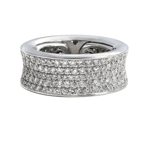 Bague 54 Alliance tour complet en or blanc 750 avec diamants 58 Facettes OC-61E00505