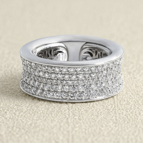 Bague 54 Alliance tour complet - Bague en or blanc et diamants 58 Facettes OC-61E00505