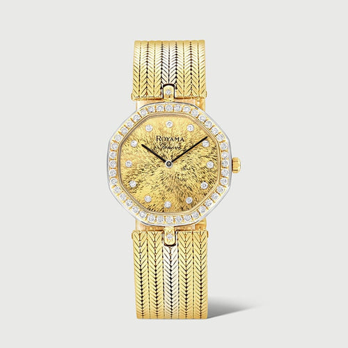 Montre Royama Genève - Montre à quartz en or jaune 750 avec diamant 58 Facettes OC-68801871