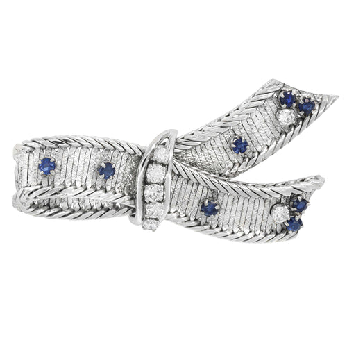 Broche Broche - Saphirs et diamants en or blanc 58 Facettes OC-65000086