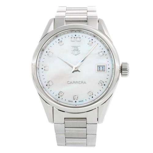 Montre TAG Heuer Carrera - Montre à quartz 32 mm en acier avec diamant 58 Facettes OC-68801874