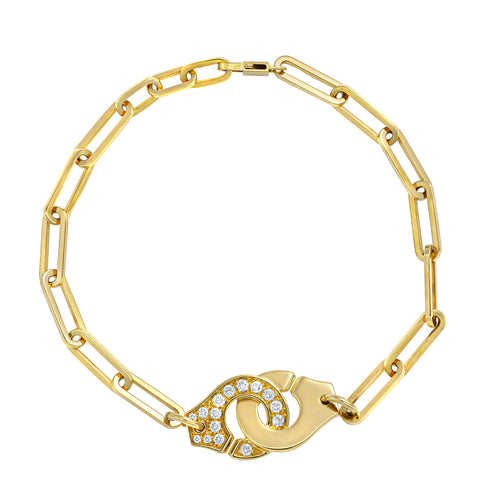 Bracelet dinh van Menottes - Bracelet R12 en or jaune et diamants 58 Facettes OC-62000272